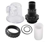 Sumsoctober Couvercle de pré-filtre transparent pour pompes de circulation SPS SPS25 SPS50 SPS75 SPS100 - Kit complet de panier de pré-filtre pour pompe de piscine avec joints toriques Buse en ABS