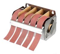 Sumsoctober Distributeur de ceinture abrasive en métal rouge à fixation | Revêtement en poudre rouge, résistant à la rouille, peut contenir des courroies de grain 150-600, rangement d'atelier bien