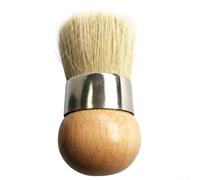 Sumsoctober Ensemble de pinceaux à cire ergonomiques ronds en poils de sanglier pour la peinture de meubles, les pochoirs et les tissus d'ameublement
