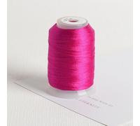 Sumsoctober Fil à broder 350 m, 3 brins en soie glacée pour couture à la main et à la machine et travaux manuels (rose rouge 35)