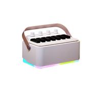 Sumsoctober Haut-parleur portable innovant 2 en 1 conçu pour un contrôle facile du volume et un engagement pour des effets de lumière RVB (blanc)