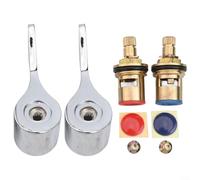 Sumsoctober Kit de cartouche de robinet à disque en céramique G1/2 avec poignées à levier pour renouvellement de robinet de salle de bain ancien cassé