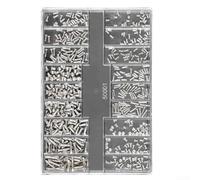 Sumsoctober Kit de fixations de quincaillerie, 500 vis et écrous en acier au carbone en 18 tailles avec boîte en plastique, pour réparation électronique comme ordinateur portable, téléphone portable