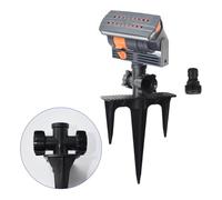 Sumsoctober Mini arroseur de pelouse oscillant avec grande couverture réglable, arrosage automatique à 16 trous, trois pointes pour extérieur, jardin, cour, terrasse (B)