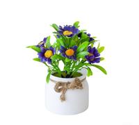 Sumsoctober Mini bonsaï artificiel en corde de chanvre - Décoration d'intérieur ou d'extérieur - 17 cm de hauteur - Violet