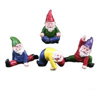 Sumsoctober Nain de jardin en résine pour intérieur et extérieur - Figurine décorative fabriquée à la main - Statue miniature de paysage