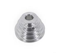 Sumsoctober Poulie pagode en aluminium pour perceuse d'établi, transmission en 5 étapes, poulie à courroie V, argent, plusieurs tailles 14 mm, 22 mm, 1 pièce ou 2 pièces pour entraînement d'arbre