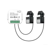 Sumsoctober Pour Tuya Compteur d'énergie WiFi 2 voies Bidirectionnel 1/2 Canal avec Pince App Monito Pour Facteur de Puissance et Fréquence Pour Analyse de Consommation (2 Voies)