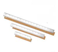 Sumsoctober Règle en acier inoxydable de 30,5 cm avec dos en liège antidérapant gravé en pouces et marquages métriques pour une mesure précise du dessin et du travail du bois (15 cm)