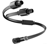 Sumsoctober Répartiteur en Y pour lumières extérieures Eufy IP65 étanche 22 AWG câble en cuivre sans oxygène compatible avec les modèles E22 T8L02 1 femelle vers 2 mâles (B)