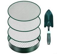 Sumsoctober Tamis de sol en acier inoxydable - Pelle de jardinage - Écran horticole avec 4 tailles de maille 3 mm, 6 mm, 9 mm, 12 mm - Pour filtrer le compost du sol et les débris (cadre d'écran)