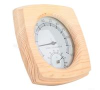 Sumsoctober Thermomètre de sauna en bois avec hygromètre - Jauge de température de sauna numérique ronde pour hammam - Thermomètre finition bois naturel pour spa bien-être relaxation surveillance