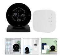 Sumsoctober Thermostat sans fil avec écran tactile LCD et télécommande pour système de chauffage de chaudière à gaz, WiFi activé par WiFi, régulateur de température intelligent, noir, 10,5 x 9 cm