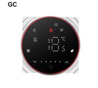 Sumsoctober Thermostat WiFi intelligent programmable avec activation vocale 5 + 1 + 1, affichage LED, verrouillage enfant pour systèmes de chauffage à eau et électrique (carré noir-GC)