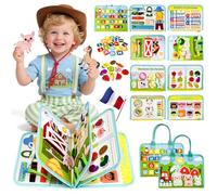 Sumtoco Busy Board Française, Busy Board Montessori Age 1 an, Ferme Livre Enfant 2 Ans, Jeux Montessori 2, Quiet Book, Jouet 2 Ans, Jeux Voiture Enfant Voyage, Cadeau Garcon Fille 1 2 3 4 Ans