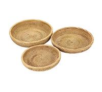 SUMTree 3pcs Panier de Service Corbeille à Fruits Rond Panier d’osier Rangement pour cookies, pain,fruits (25+23+19CM)