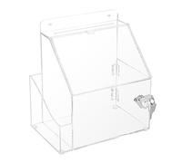 SUMTree Boîte à dons en acrylique transparent avec serrure et support pour panneau - Boîte de charité verrouillable pour suggestions de promotions et plus encore