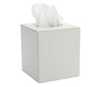 SUMTree Boîte à Mouchoir en PU Cuir Distributeur carré avec Fond magnétique Porte-Papier décoratif tissé pour la Maison (Blanc)