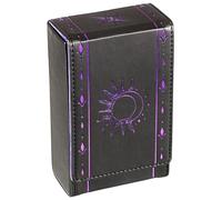 SUMTree Étui de Cartes de Tarot en PU Cuir Support de Protection du Jeu de Tarot Porte-Cartes décoration pour Cartes de Tarot de Taille Standard (Noir+Violet)