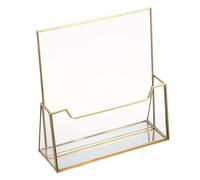 SUMTree Golde Support pour brochures A4 en verre transparent | Présentoir de prospectus de bureau pour comptoir, hôtel, magasin, restaurant