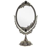 SUMTree Miroir de Maquillage Décoratif Vintage Ovale et Double-Face pour Table, Photographie, Dressing (Grand, Bronze)