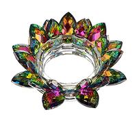 SUMTREE Photophore décoratif en cristal en forme de fleur de lotus pour bougie votive ou pilier jusqu'à 7,6 cm de large coloré