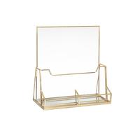 SUMTree Porte-brochures en métal et en verre porte de documents A6 avec porte-cartes support pour littérature de comptoir support d’affichage, 23 * 11 * 24cm