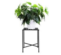 SUMTree Tabouret de plantes vintage en fer, escaliers de fleurs, étagère de jardin, étagère à plantes, décoration pour balcons, cours, jardins (noir, carré)