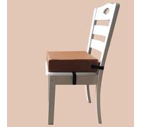 Sumuri Siège Rehausseur Pour Table De Salle à Manger, Imperméable, Lavable, épais, Coussin Rehausseur Portable Avec Fond Antidérapant Et Sangles élastiq(Size:12.6"D x 12.6"W x 3.15"H,Color:marron)