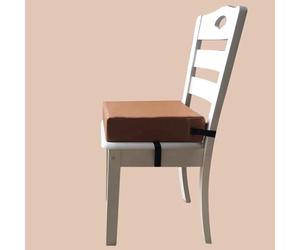 Sumuri Siège Rehausseur Pour Table De Salle à Manger, Imperméable, Lavable, épais, Coussin Rehausseur Portable Avec Fond Antidérapant Et Sangles élastiq(Size:12.6"D x 12.6"W x 3.15"H,Color:marron)