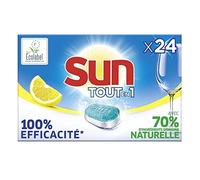 SUN, 24 Tablette Lave Vaisselle Tout En 1 Citron Ecolabel,Lot De 3,livraison offerte