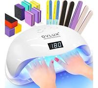 OVLUX Lampe à ongles UV LED 180 W, machine professionnelle de séchage des ongles, meilleure lampe à ongles UV LED pour vernis à ongles des doigts et des orteils - Lampe de durcissement des ongles avec