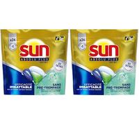 SUN - Absolu Plus Pastilles Lave-Vaisselle Tout en 1 Bio-Enzymes - 26 Capsules - sans prétrempage - tablettes imbattables sur les taches tenaces (Lot de 2)