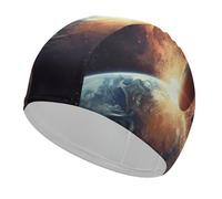 Sun and Earth Bonnet de bain classique unisexe doux, confortable et flexible et durable pour l'entraînement, la piscine et la plage