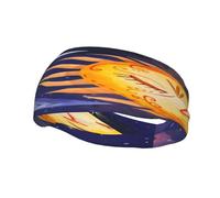 Sun and Moon Star Galaxy Space Boho Style Tendance Sport Décoration Bandeau Résistant à la Sueur Bandeau Cheveux Respirant Évacuation de la transpiration Équipement Fitness Bandeaux pour Femme Homme