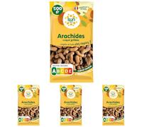 SUN - Arachides avec Coque 500 g - Cacahuètes Grillées Non Salées avec Coque - Pour Snacking, Apéro, Cuisine - Apéritif, Encas Sain, Pâtisserie (Lot de 4)
