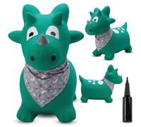 Animal sauteur gonflable, jouet enfant 1 an pour l'intérieur et l'extérieur, pompe manuelle incluse (Dinosaure vert)