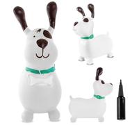 sun baby Animal Sauteur Gonflable, Jouet Enfant 1 an pour l'intérieur et l'extérieur, Design Ergonomique, Pompe Manuelle Incluse (Chien Blanc)