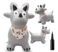 sun baby Animal Sauteur Gonflable, Jouet Enfant 1 an pour l'intérieur et l'extérieur, Design Ergonomique, Pompe Manuelle Incluse (Dinosaure Gris)