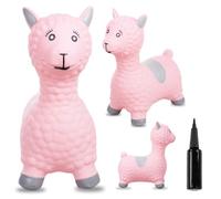 sun baby Animal Sauteur Gonflable, Jouet Enfant 1 an pour l'intérieur et l'extérieur, Design Ergonomique, Pompe Manuelle Incluse (Rose alpaga)