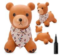 sun baby Animal Sauteur Gonflable, Jouet Enfant 1 an pour l'intérieur et l'extérieur, Design Ergonomique, Pompe Manuelle Incluse (Ours Brun)