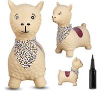SUN BABY animaux gonflables à partir de 1 an avec pompe jouet gonflable en caoutchouc de qualité et durable alpaga beige avec écharpe