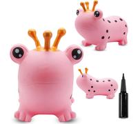 SUN BABY animaux sauteurs à partir de 1 an avec pompe jouet gonflable en caoutchouc de haute qualité et résistant grenouille rose avec couronne