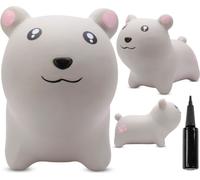SUN BABY animaux sauteurs à partir de 1 an avec pompe jouet gonflable en caoutchouc de haute qualité et résistant hamster gris