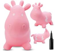 SUN BABY animaux sauteurs à partir de 1 an avec pompe jouet gonflable en caoutchouc rose de haute qualité et résistant à l'usure vache