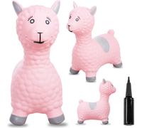 SUN BABY animaux sauteurs à partir de 1 an avec pompe jouet gonflable en caoutchouc rose résistant de haute qualité