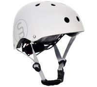 sun baby Casque vélo Enfant, FIT S (50-54 cm), Casque de vélo avec réglage périmétrique, protège-Menton, Fermeture magnétique, bouches d'aération (Blanc)