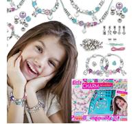 Sun Baby Coffret Créatif de Bijoux pour Enfants 5+, 3 bracelets en métal, 2 rubans de satin doux dans de belles couleurs
