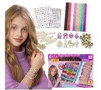 Sun Baby Coffret Créatif de Bijoux pour Enfants 5+, créez 8 bracelets uniques avec charms et perles, matériaux sûrs