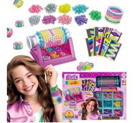 Sun Baby Coffret Créatif de Bijoux pour Enfants 5+, fabricant de bracelets, 9 set de perles, cordon élastique pour bracelets